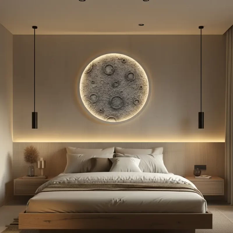 Lune artisanale avec éclairage LED